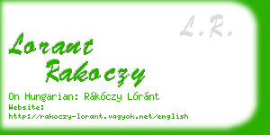 lorant rakoczy business card
