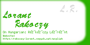 lorant rakoczy business card